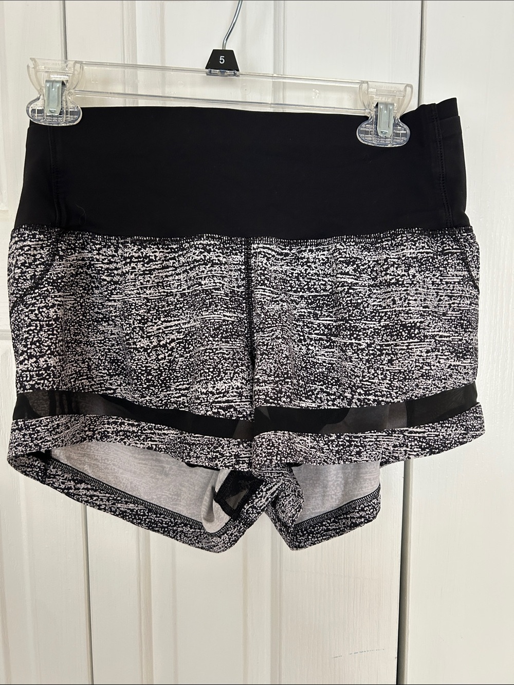 lululemon athletica Black & White Marled Athletic Shorts